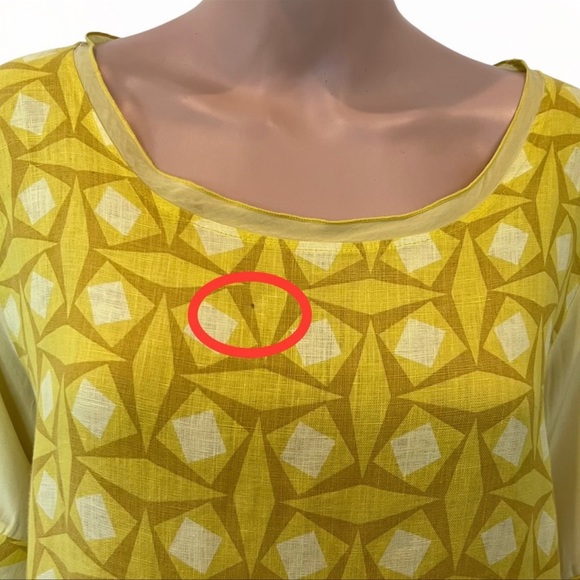 PRICE FIRM🚨 Club Voltaire Geo Yellows Shift Midi Dress - Picture 6 of 6